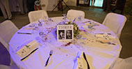 Decoration of the tables at the reception