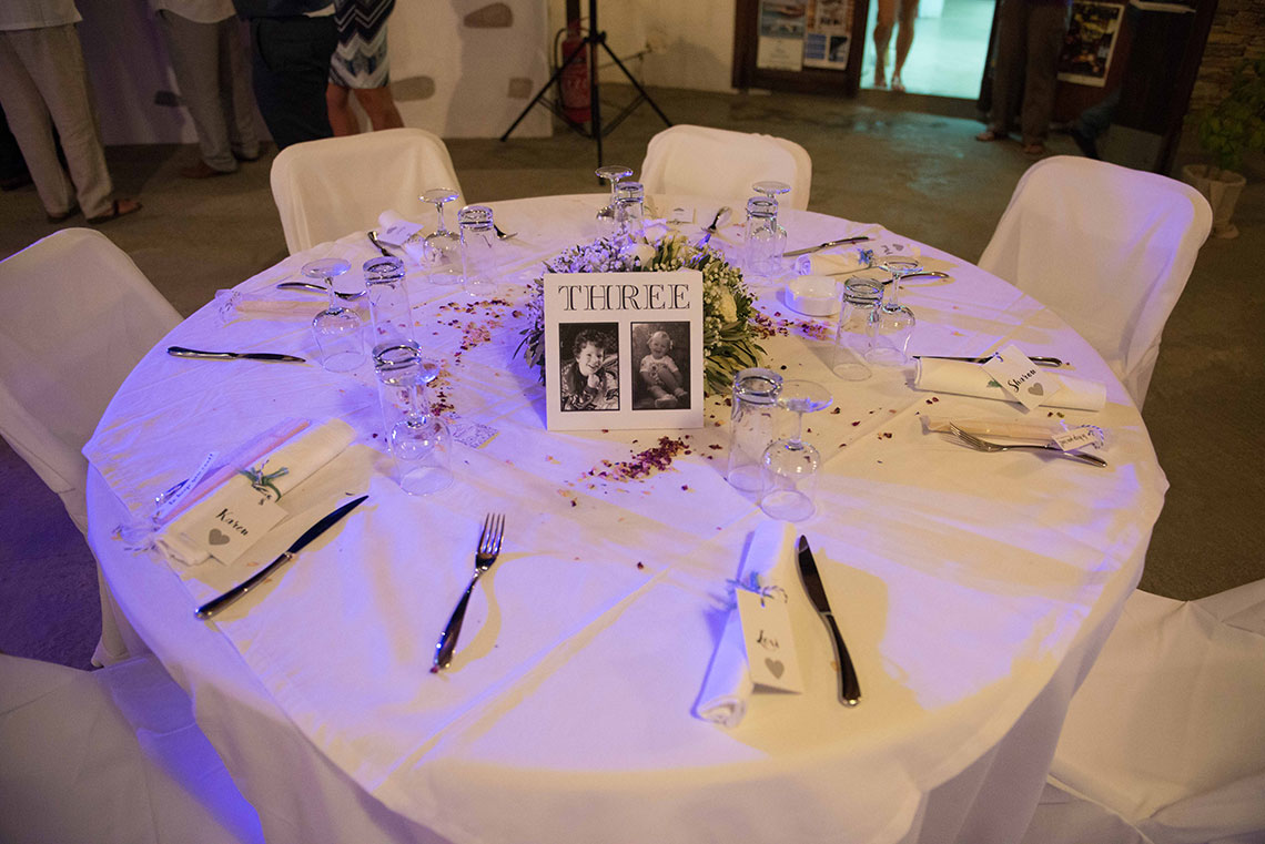 Vintage decoration of the reception's tables