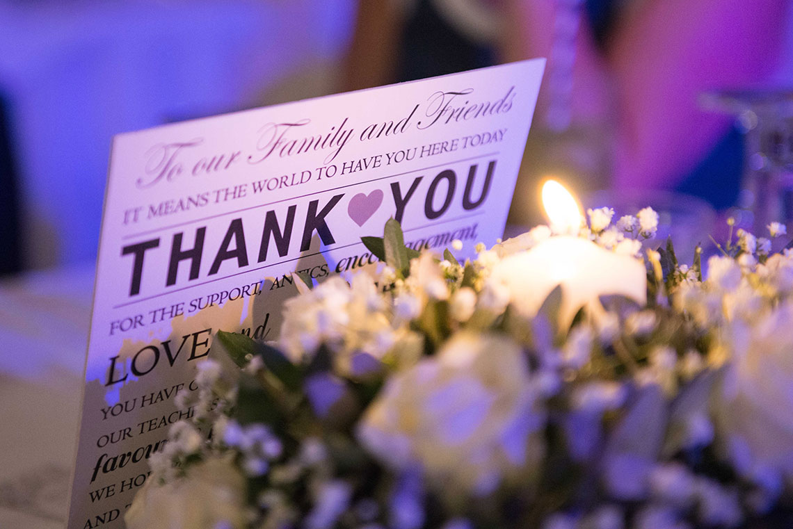 Thank you note for the wedding guests