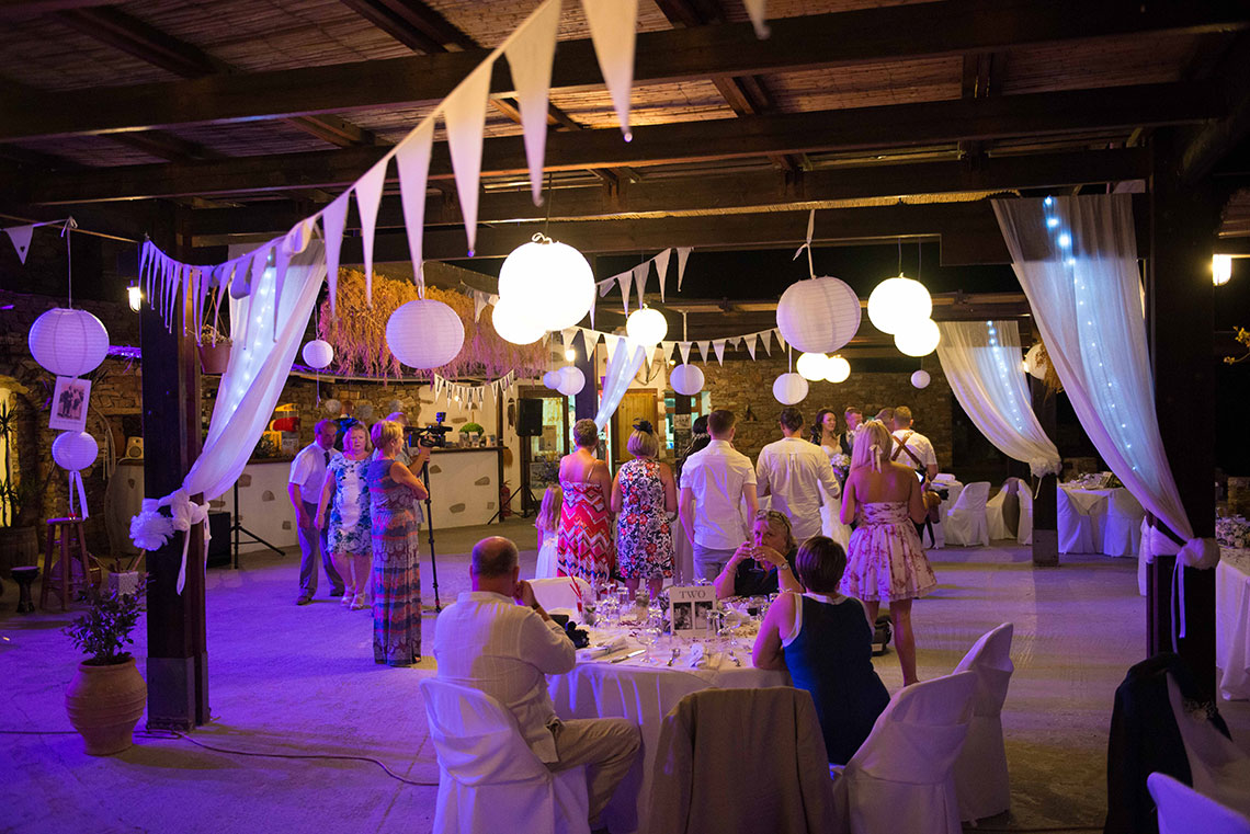 Wedding reception in Sifnos, decoration with old photos