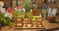 Cocktail bar decorated with flowers